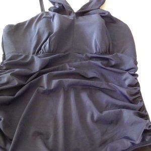 CACIQUE NEW ONE PIECE NAVY BATHING SUIT LIGHTLY LINED NO WIRE SIZE 20